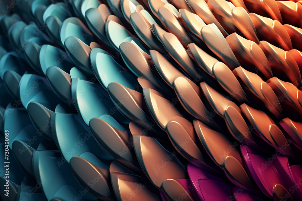 Fototapeta premium Modern digital abstract 3D background, neon wallpaper. Futuristic abstract, waves, wavy, three-dimensional and iridescent