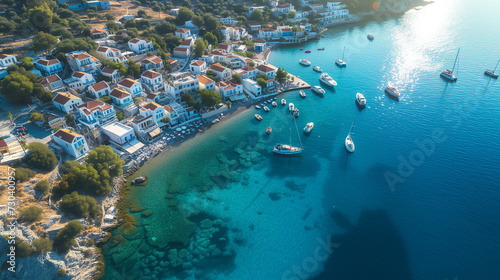Aerial view of the beautiful island of Thassos  Greece