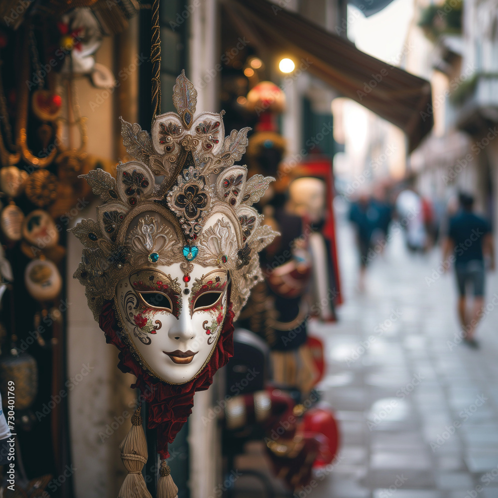 Elegant Venetian Mask in a Picturesque Alley