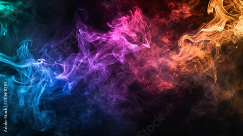 Abstract Colorful Smoke Isolated on Black