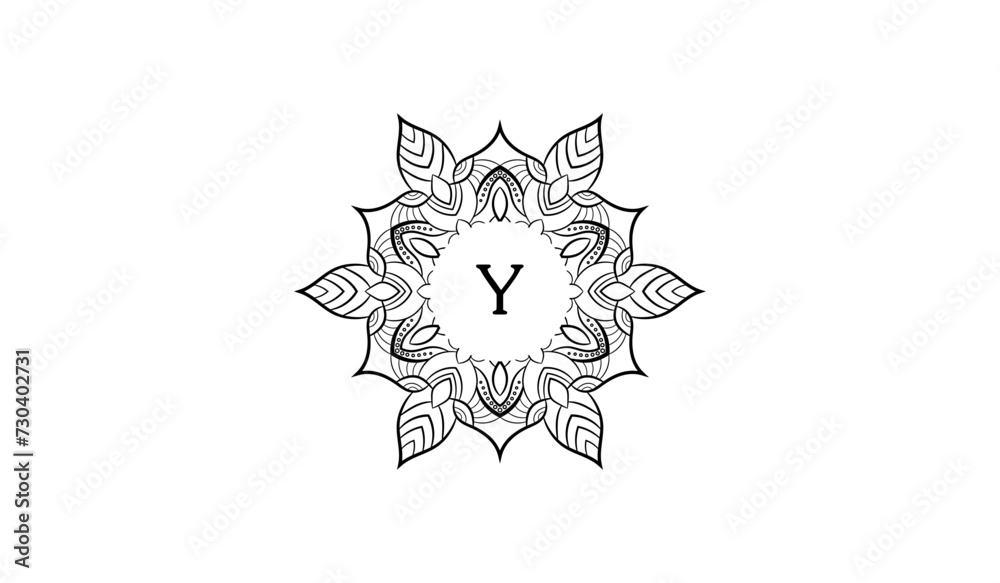 Fototapeta premium Luxury Flower Star Alphabetical Logo