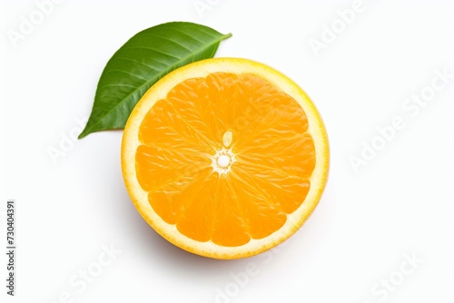 Fresh orange isolated on white background  top view