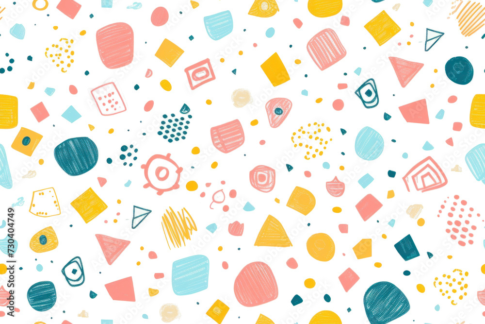 Pastel Pattern with Abstract Shapes