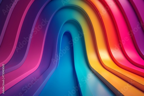 Vibrant strip rainbow colorful Spiral swirls, motley curves imagery. Neon circle LGBTQ. Abstract LGBTQ literature wallpaper gradient pattern. Backdrop waves spirals background