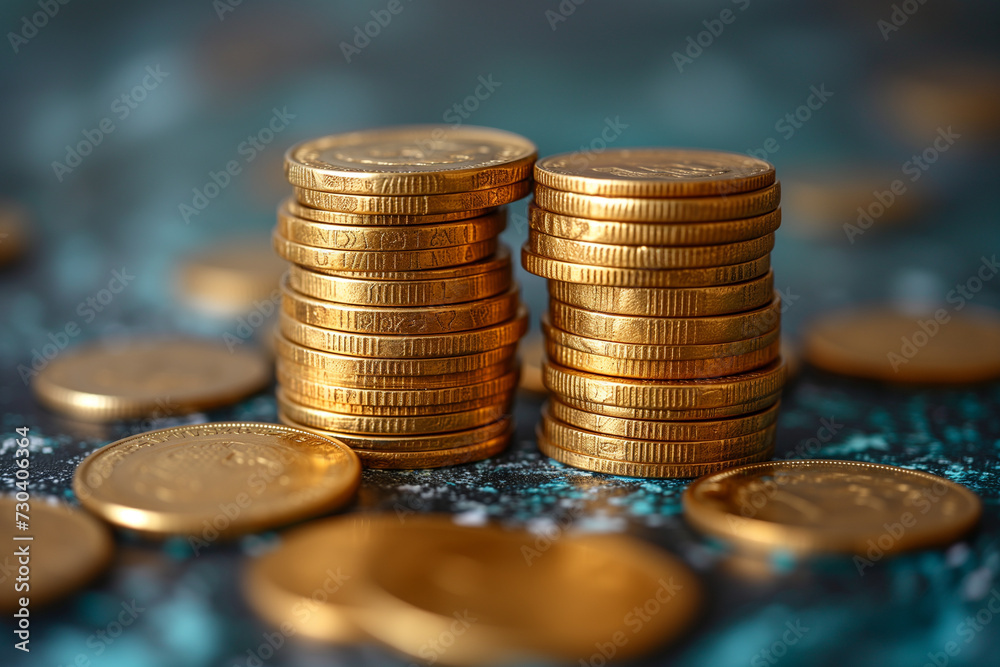 Close-up of a stack of coins Close-up of a stack of coins