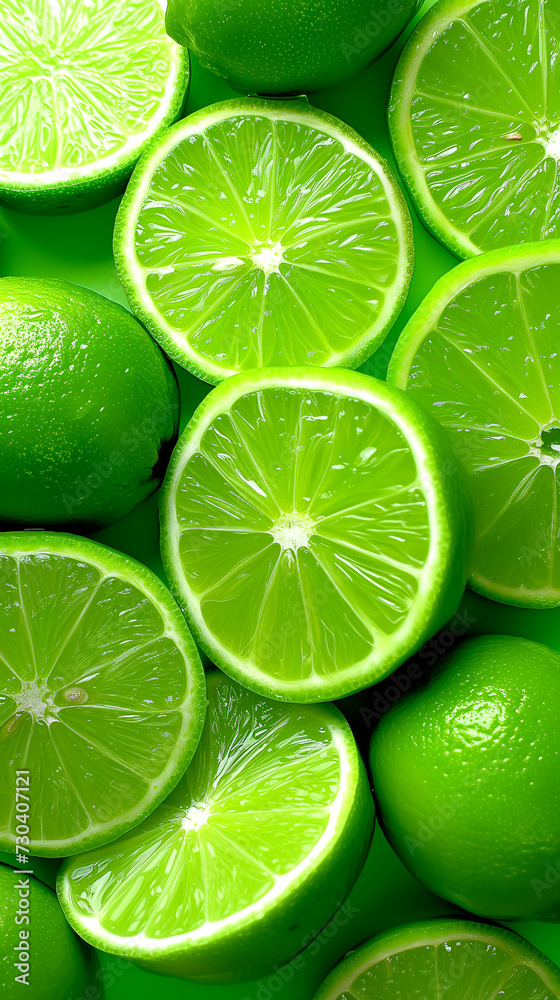 A stack of lime slices.