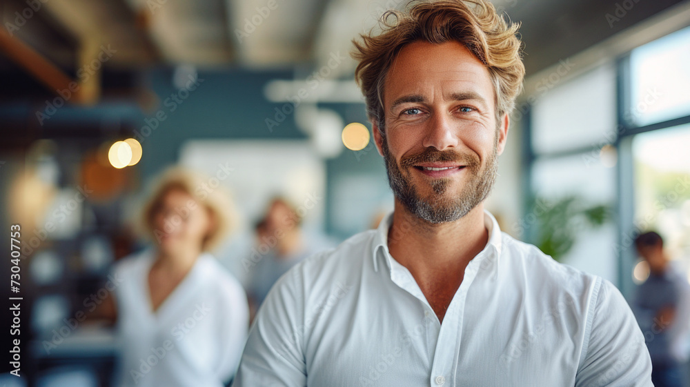 Portrait of a handsome mature man working in a pub or restauran Portrait of a handsome mature man working in a pub or restauran