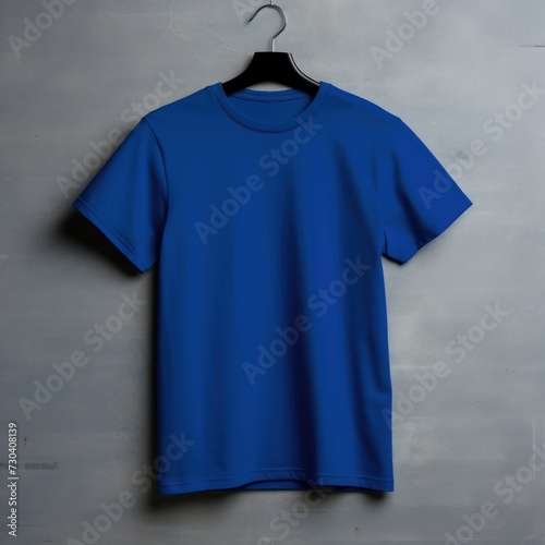 Sapphire t shirt is seen against a gray wall