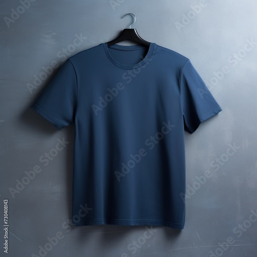 Sapphire t shirt is seen against a gray wall