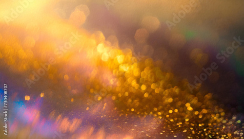 Bokeh light leaks, abstract background blur orbs of light. Soft light texture and golden tones wallpaper photo