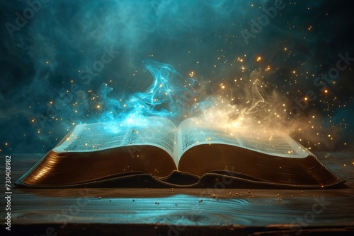 Open Book With Blue Flame