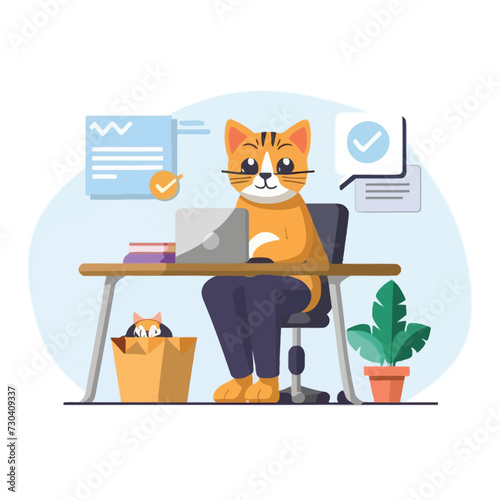 2d vector illustration colorful animal business , TRAINING and study work hard successes