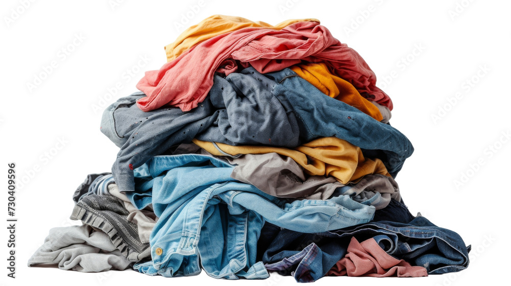 Pile of dirty laundry Isolated transparent background. PNG Format.