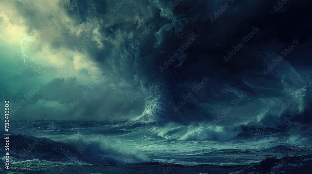ocean tempest with a twister effect.