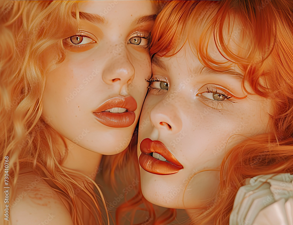 Two young women with red hair