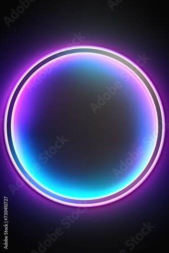 Slate round neon shining circle isolated