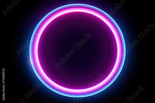 Slate round neon shining circle isolated