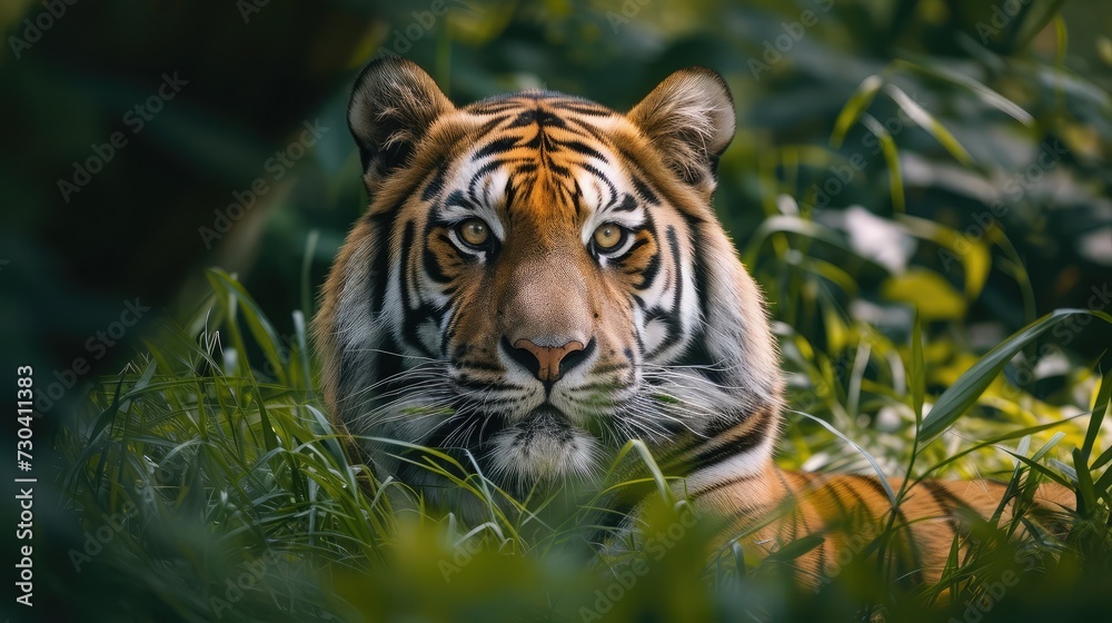Wild adult tiger in its natural Wild adult tiger in its natural