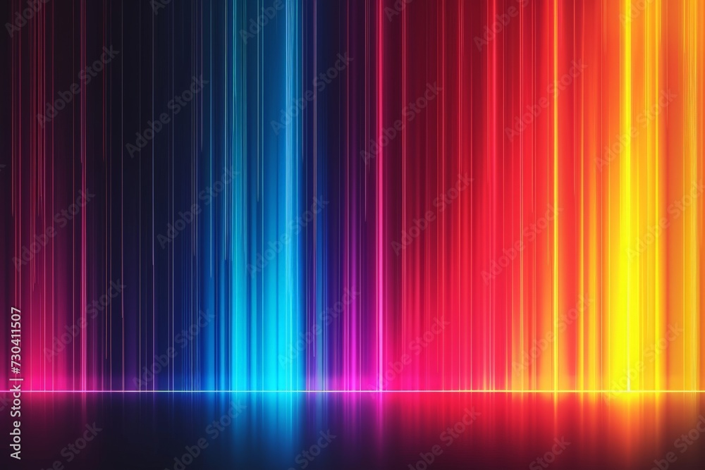 Neon light glowing energy lightning textured backdrop. Laser line Stripes, dynamic pattern. Motion artistry, curtain of silk. Wave motion blurred background. Wallpaper glowing sticks source of light.