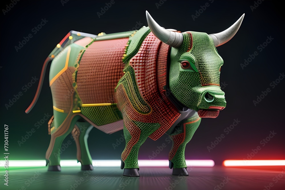 bull on white background