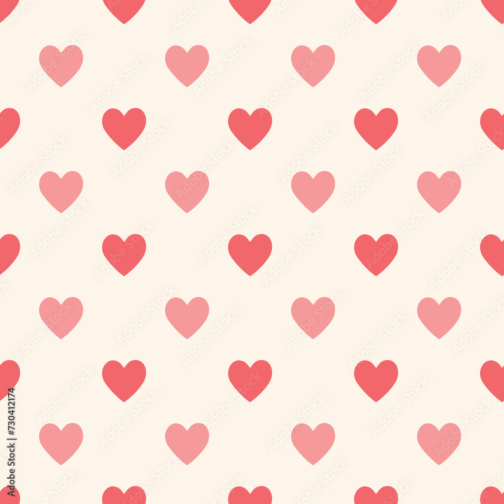 Seamless love heart design background. Seamless pattern on Valentine's day. The seamless texture with heart.
