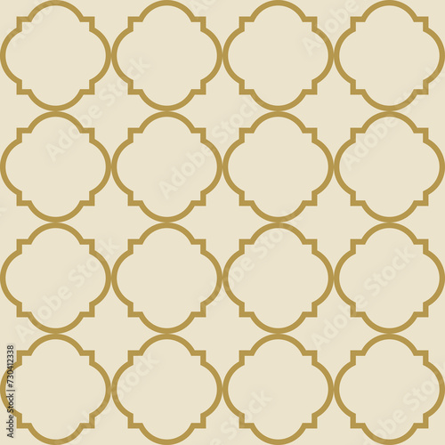 Arabesque Mosaic. Geometric Trellis Tile. Quatrefoil Arabian Ethnic Tesselation. Seamless Persian Pattern. Traditional Seamless Moroccan pattern