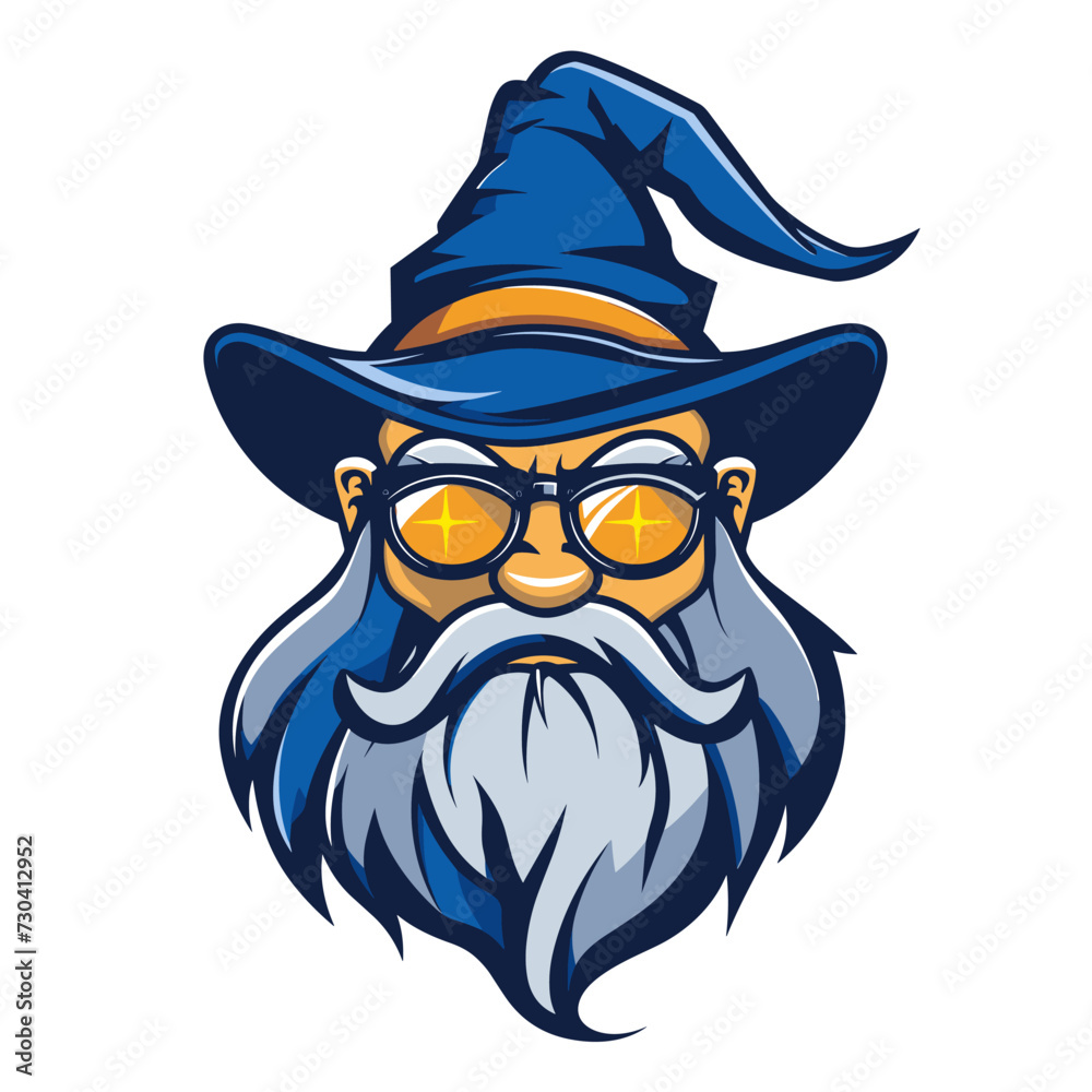 Esport vector logotype wizard, logo, icon, sticker, symbol, emblem, magician, mage, enchanter