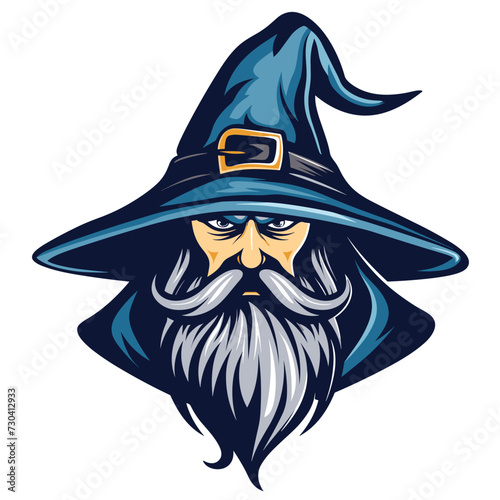 Esport vector logotype wizard, logo, icon, sticker, symbol, emblem, magician, mage, enchanter