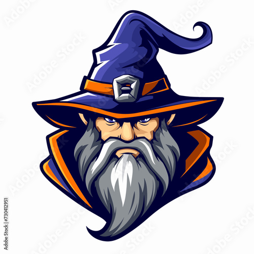 Esport vector logotype wizard, logo, icon, sticker, symbol, emblem, magician, mage, enchanter