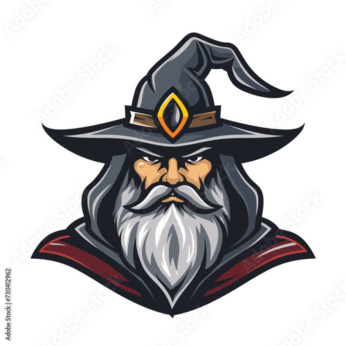 Esport vector logotype wizard, logo, icon, sticker, symbol, emblem, magician, mage, enchanter