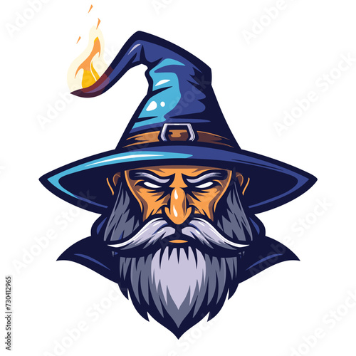 Esport vector logotype wizard, logo, icon, sticker, symbol, emblem, magician, mage, enchanter