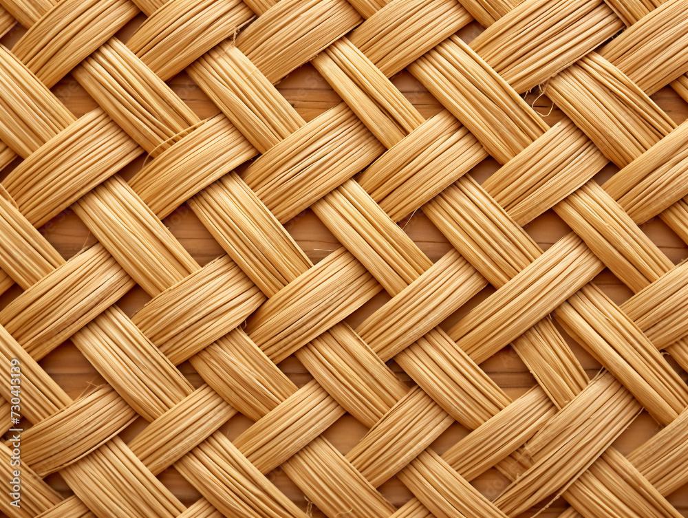 natural straw weaving beige, light brown natural fibers for background, AI Generation natural straw weaving beige, light brown natural fibers for background, AI Generation