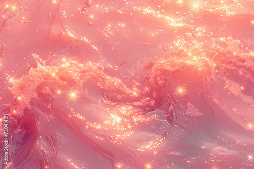 Sunset Reflections with pink water flowing in the water 