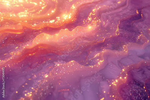 Sunset Reflections with pink water flowing in the water 