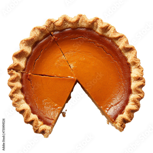 Pumpkin pie Isolated transparent background. PNG Format. photo