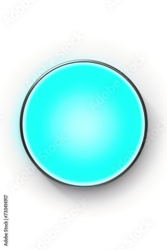 Turquoise round neon shining circle