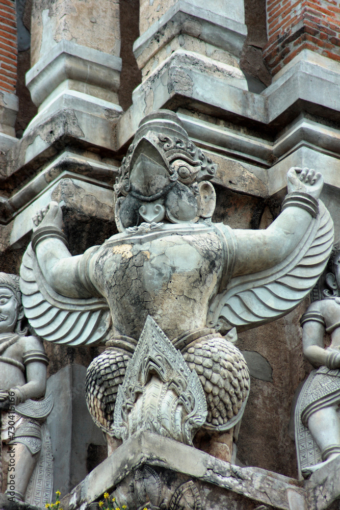 Statue of Garuda at Wat Ratcha Burana in Ayuthaya