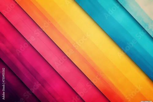 LGBTQ+ pride paper colorful vintage design, retro patterns. Rainbow vibrant backdrop. Decoration banner blend of colors and shapes blank backdrop, celebrating pride, lgtbq, gay, lesbian and diversity. © Leo