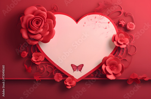 Floral Heart Valentine day sale banner