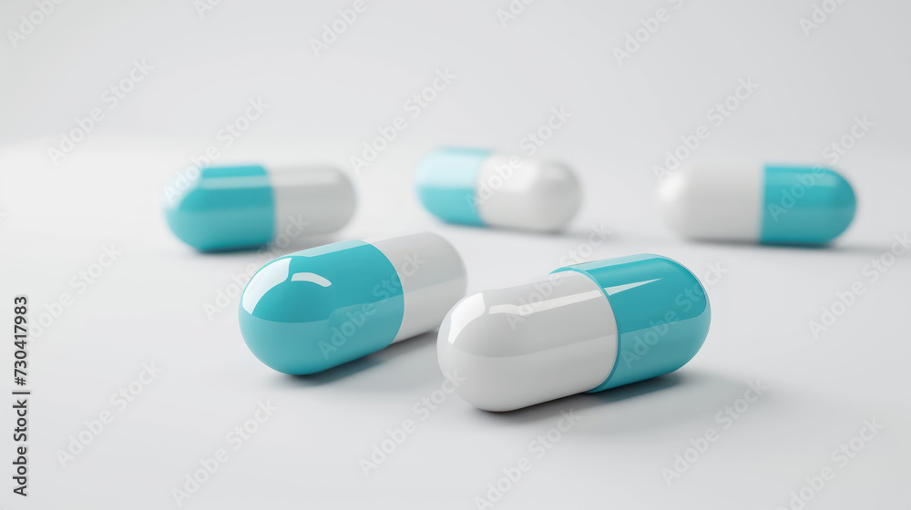 cyan and white medical pills, white background, medecine, pharmaceutical drugs, healtcare, diseases treatment, cyan and white medical pills, white background, medecine, pharmaceutical drugs, healtcare, diseases treatment,