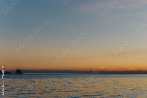 Amazing view of an Adriatic sea on a sunset, Montenegro. Travel destination in Montenegro.