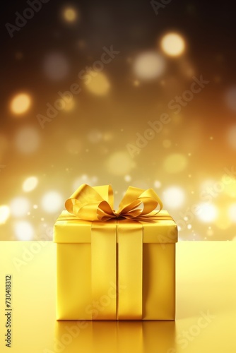 Yellow handmade shiny gift box