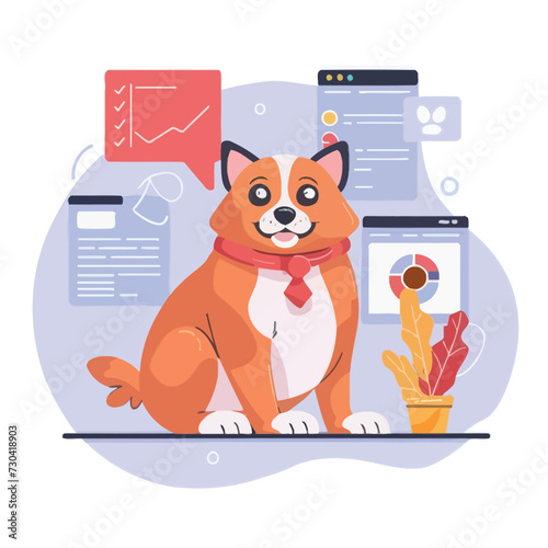 2d vector illustration colorful animal business , TRAINING and study work hard successes