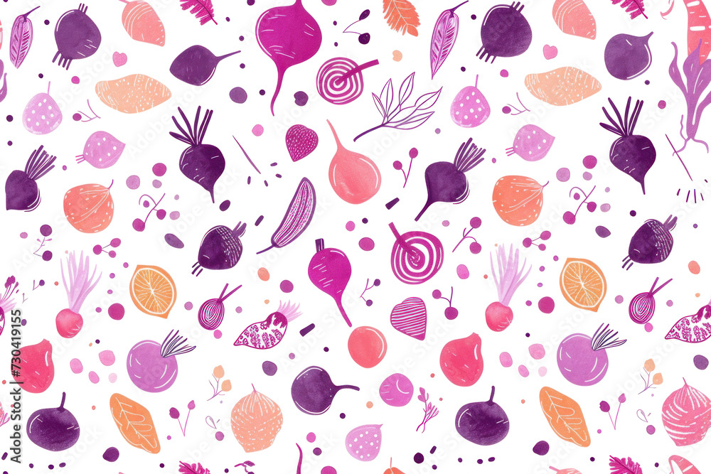 Pastel Vegetable Pattern on Transparent Background Pastel Vegetable Pattern on Transparent Background