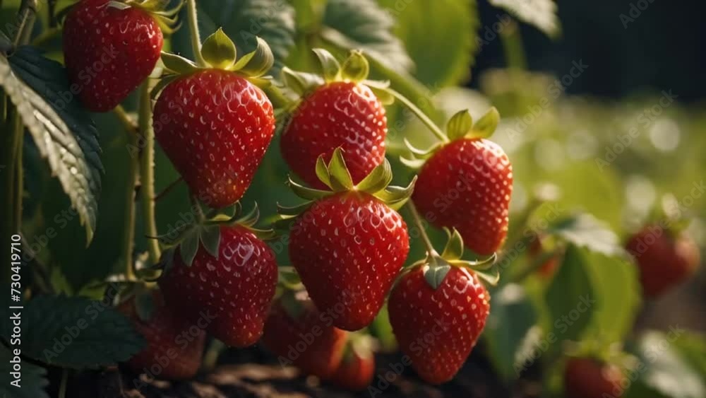 Fresh strawberries in the garden close-up Fresh strawberries in the garden close-up