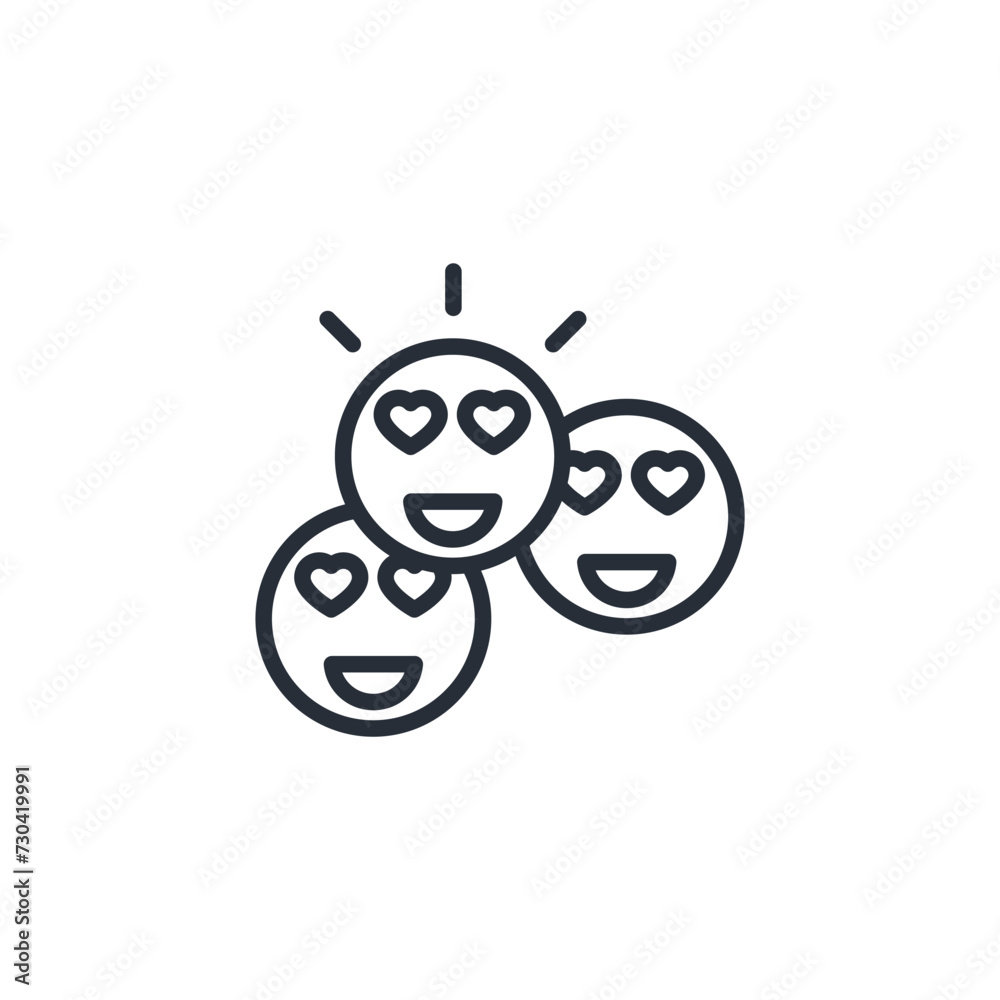 love emoji icon. vector.Editable stroke.linear style sign for use web design,logo.Symbol illustration. love emoji icon. vector.Editable stroke.linear style sign for use web design,logo.Symbol illustration.