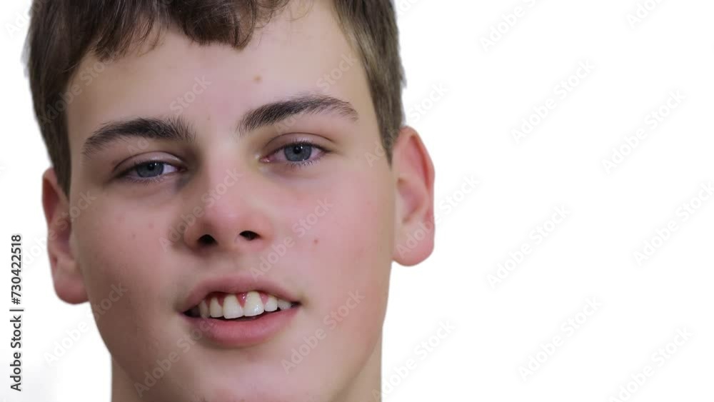 Face of boy which smiles and speaks, isolated on white Face of boy which smiles and speaks, isolated on white