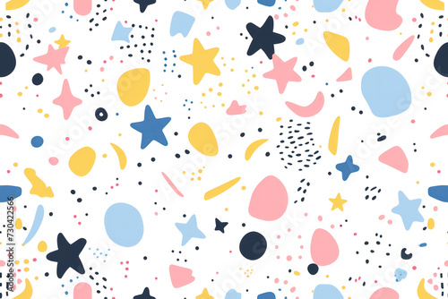 Night Pastel Pattern with Abstract Shapes