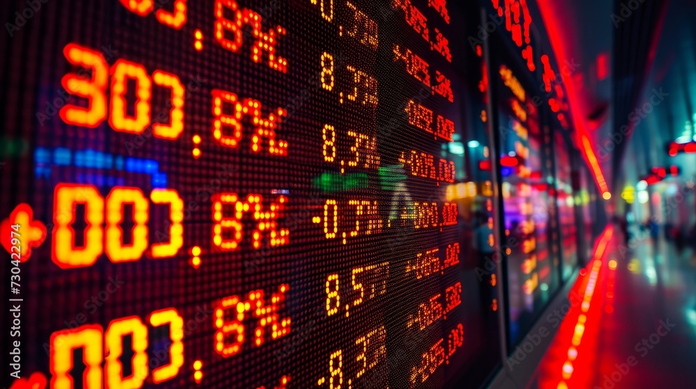 dynamic display showcasing stock market quotes