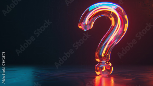 Glowing question mark photo